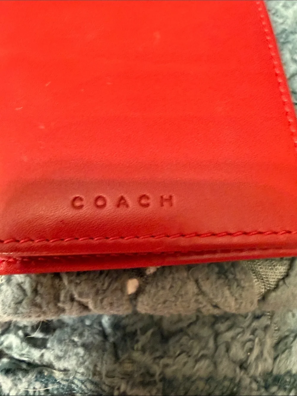 Coach Retro Red Leather Flip Note Pad Card Holder